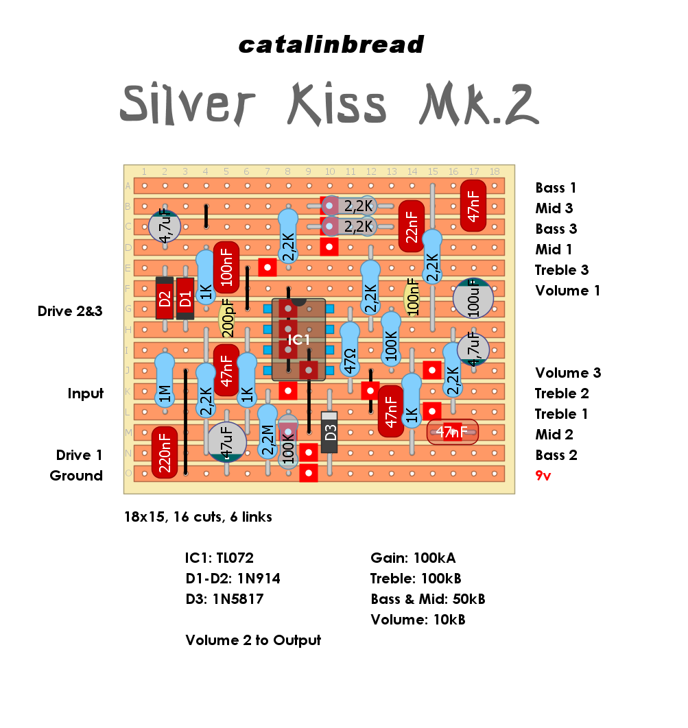 Dirtbox Layouts: Catalinbread Silver Kiss Mk.2